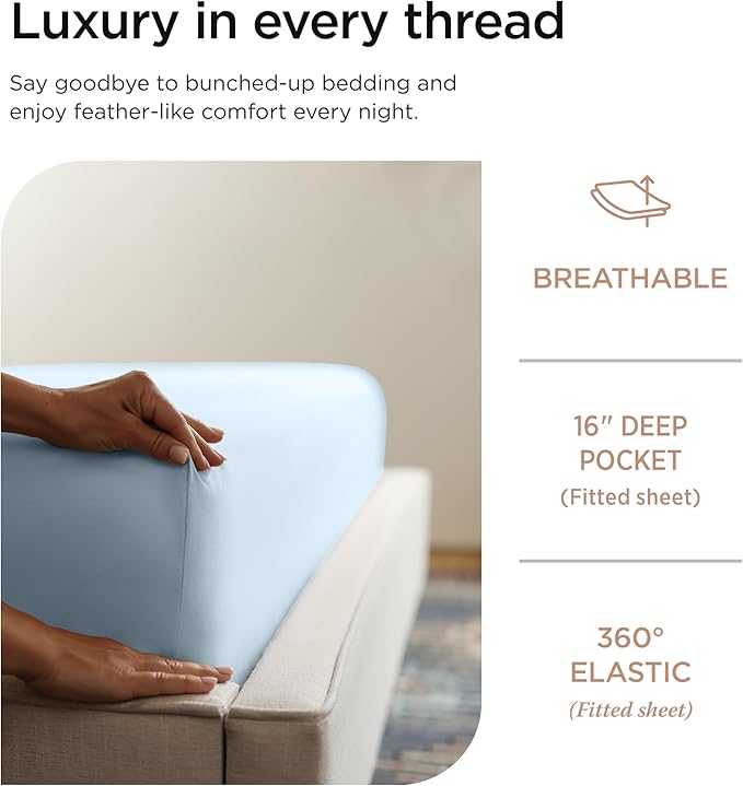 Threadmill Luxury 800 Thread Count Queen 100% Cotton Sheets - Image 5