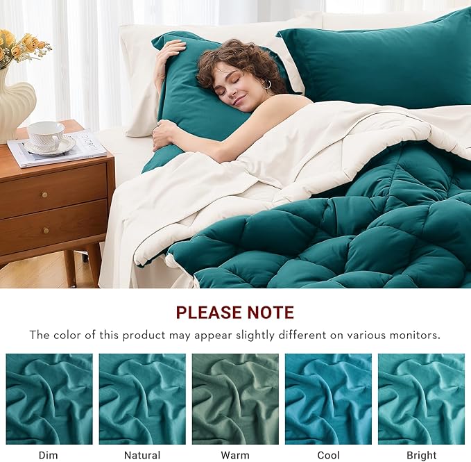 MUXHOMO 5 Pieces Twin Comforter Set, Reversible Bed in a Bag Twin Size - Image 4