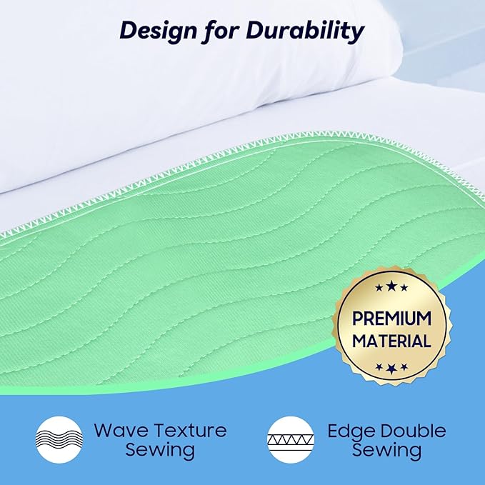 6 Pack 24” x 24” Extra Heavy Absorbency Washable Underpads, Waterproof Nursing - Image 5