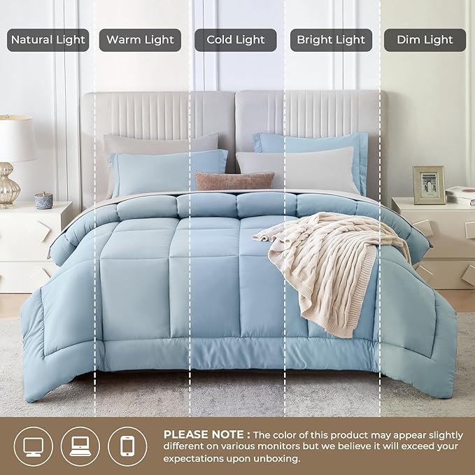 Sasttie King Size Comforter Set, 7 Pieces Bed in a Bag King, Complete Bedding - Image 8