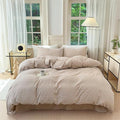 Nayoroom Brown Gingham Duvet Cover Queen Size Tan White Plaid Checkered Duvet by Nayoroom