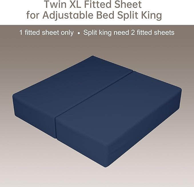 100% Egyptian Cotton Fitted Sheet Twin XL Size, 600 Thread Count, Soft & - Image 4