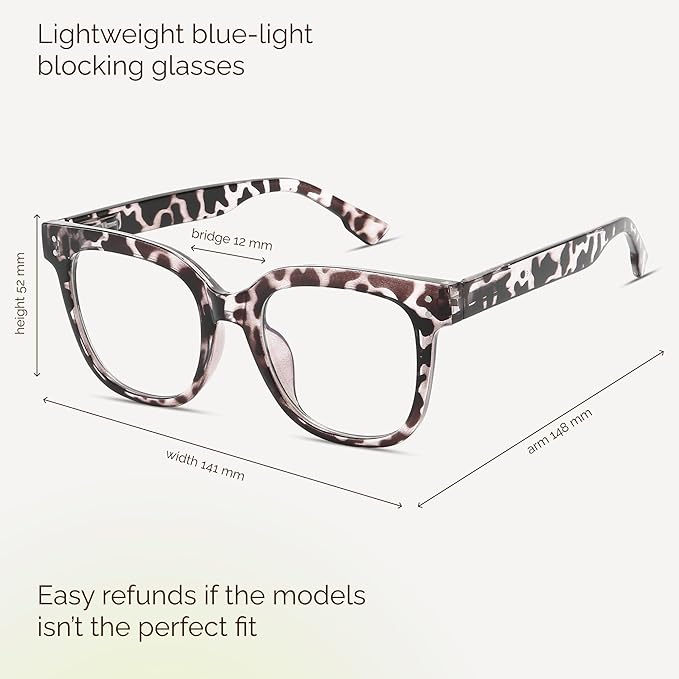 miyya Blue Light Glasses for Women & Men – Oversized UV & Blue Light Blocker - Image 2