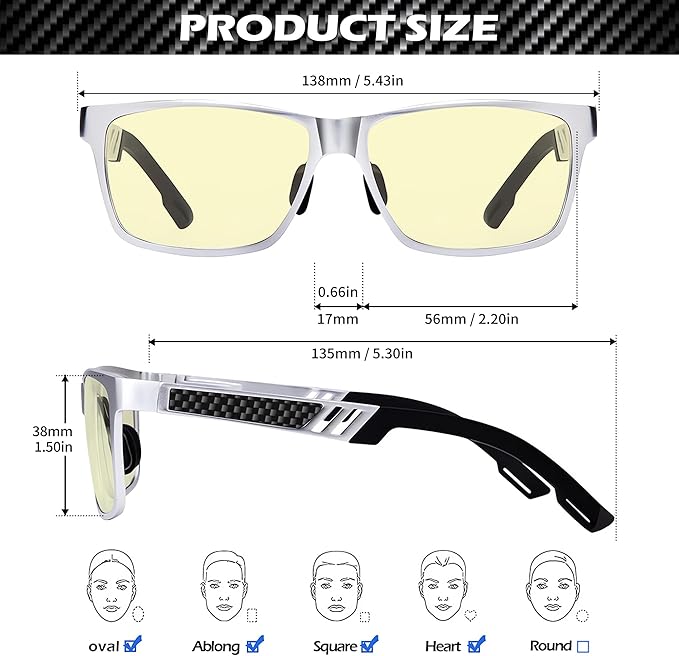 ANYLUV Blue Light Blocking Glasses Men Computer Gaming Glasses Lightweight - Image 6