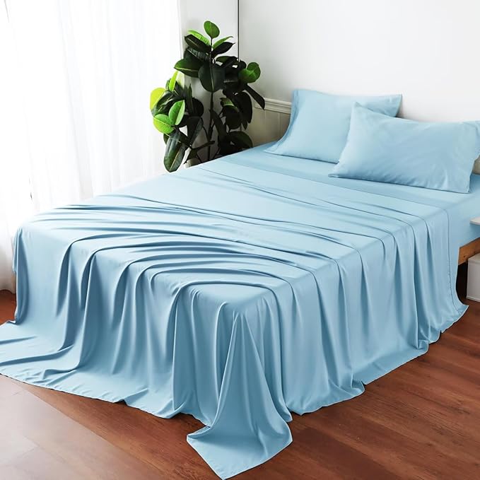 Bamboo Viscose Flat Sheets Only, 400 Thread Count Sateen Weave Twin Size Flat - Image 7