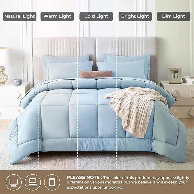 Sasttie King Size Comforter Set, 7 Pieces Bed in a Bag King, Complete Bedding - Image 8