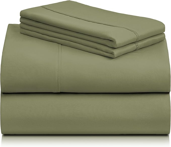 LuxClub 4 PC Queen Sheet Set, Deep Pockets Wrinkle Free Cooling Bed Sheets - Image 8