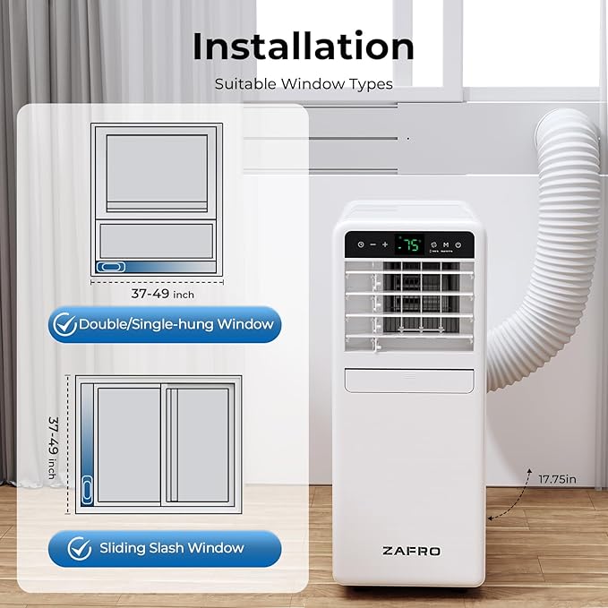 10,000 BTU Portable Air Conditioner, 3-IN-1 Smart AC Unit with Fan/Dehumidifier/Drainage-free Cooling, APP/Voice/Remote/Touch, 47 dB, Sleep Mode, Window Installation Kit, 24H Timer for Home/Office-DeskoryOffice