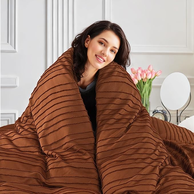 NEXHOME PRO Duvet Cover Full, Brunt Orange 3 Pieces Boho Tufted Duvet Cover Set - Image 3