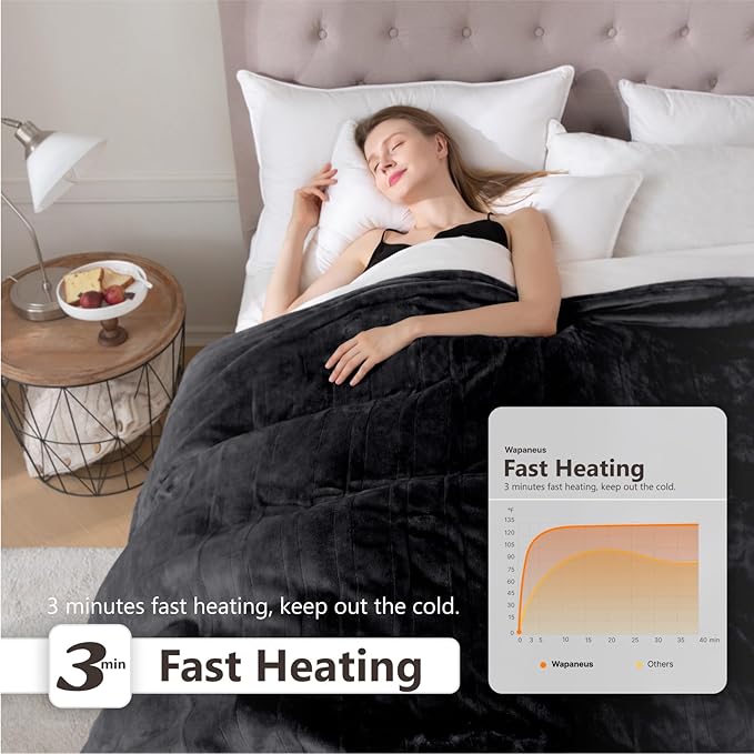 Wapaneus Electric Blanket 72”x84” Heated Blanket Full Size - Image 3