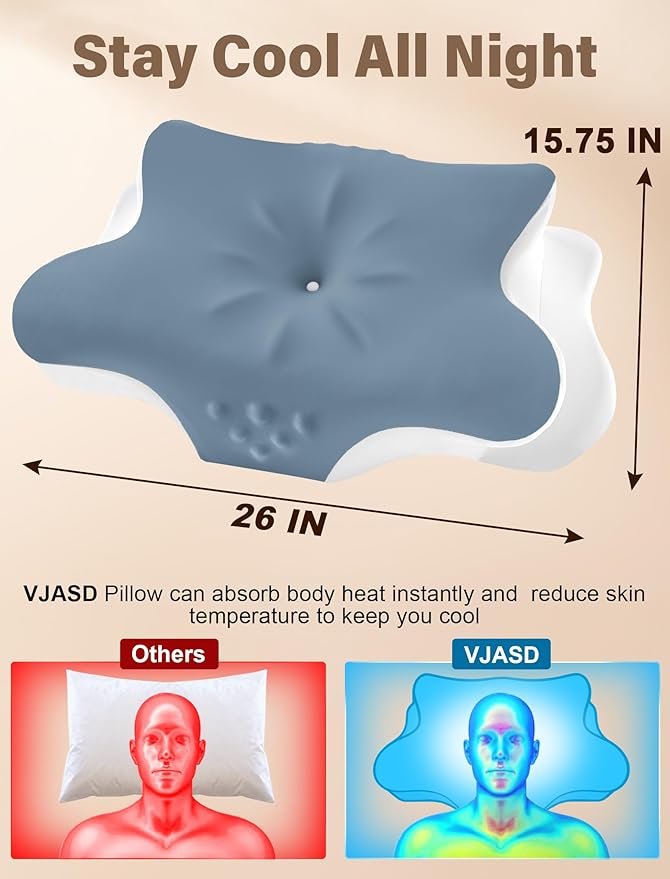 Cervical Neck Pillow for Pain Relief – Ergonomic Memory Foam Pillow for Side - Image 4