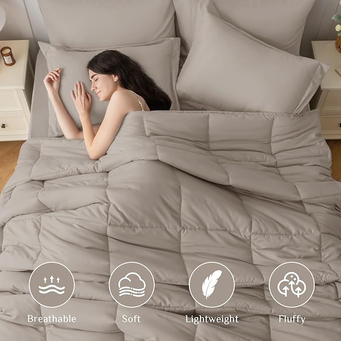 JOLLYVOGUE Full Comforter Set, Ultra-Soft Bed in a Bag Full Size 7 Pieces - Image 2