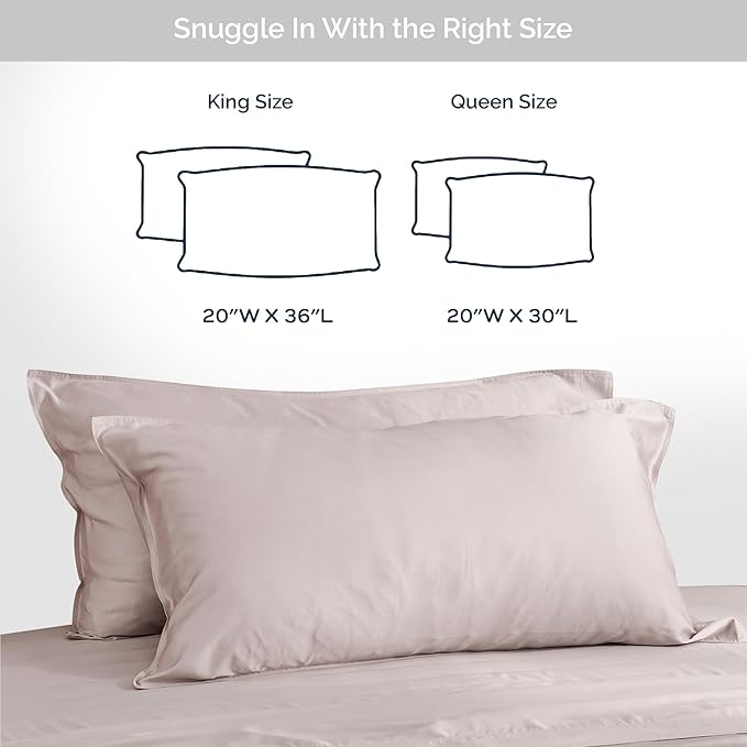 Pillow Cases King Size Set of 2 Pillowcases 100% Viscose from Bamboo Cooling - Image 6