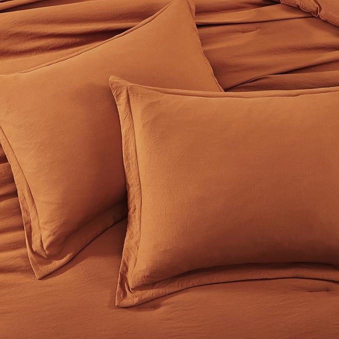 WRENSONGE Super King Comforter Set- 7 Pieces Soft Burnt Orange Bed in a Bag - Image 7
