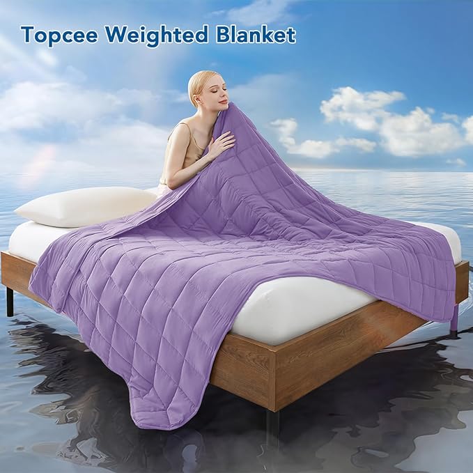 Topcee Weighted Blanket for Adults Queen Size Soft Cooling Heavy Blanket - Image 2