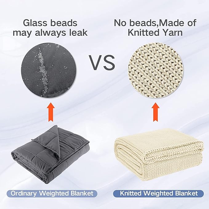 Guohaoi Knitted Weighted Blanket Kids No Beads Cooling Heavy Blanket, Home - Image 8