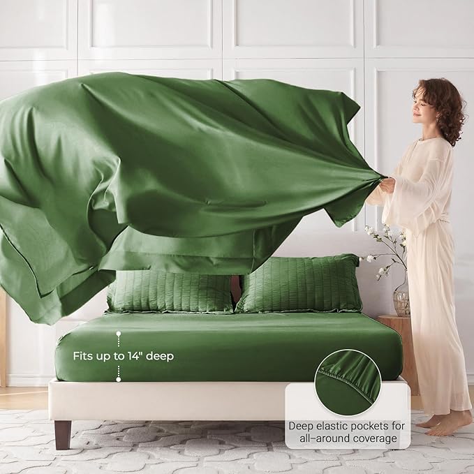 MUXHOMO 7 Pieces California King Comforter Set, Seersucker Bed in a Bag Cal - Image 3