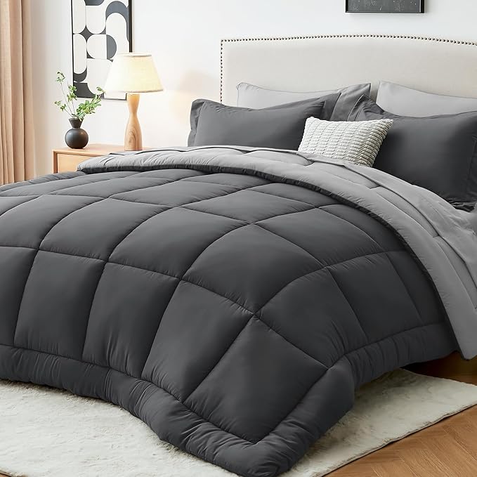 Sasttie Full Size Comforter Sets, 7 Pieces Bed in a Bag Full, Complete Bedding by SASTTIE