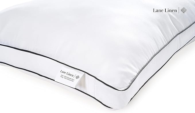 LANE LINEN Bed Pillows Standard Size Set of 2, Medium Soft Support Gusseted - Image 4
