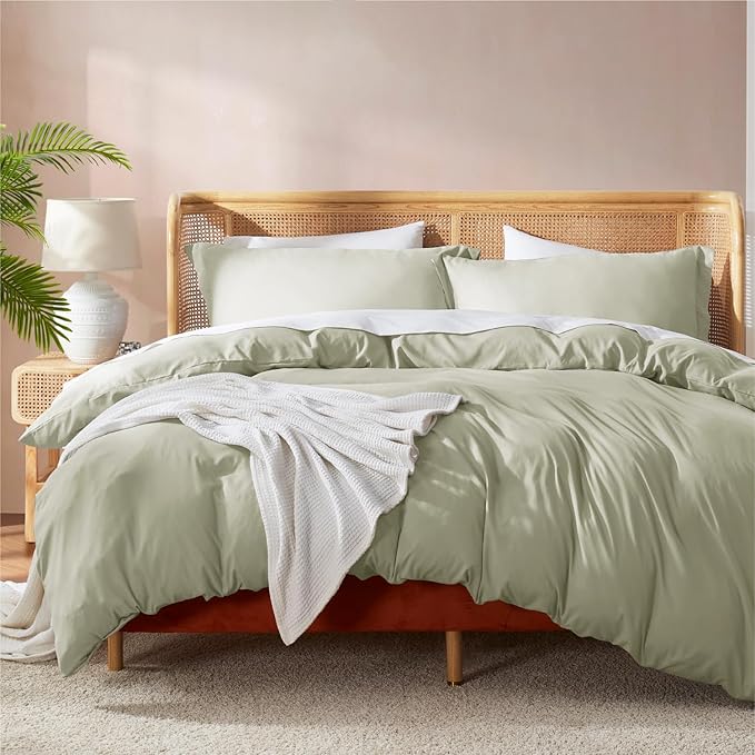 Nestl Light Sage Duvet Cover Full Size by Nestl