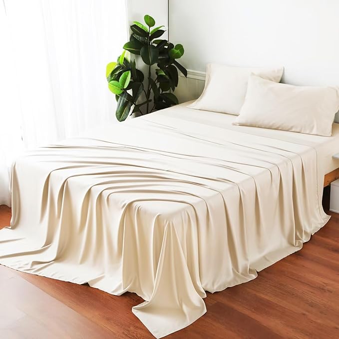 Bamboo Viscose Flat Sheets Only, 400 Thread Count Sateen Weave Full Size Flat - Image 7