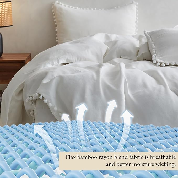 Simple&Opulence French Linen Blended Duvet Cover Queen, Flax Viscose Derived - Image 5