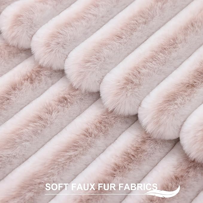 Pallene Faux Fur Plush Lumbar Throw Pillow Covers 12x20 Set of 2, Luxury Soft - Image 2