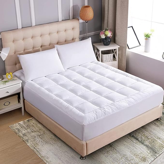 WhatsBedding Waterproof Mattress Pad Full Size Cotton Top Down Alternative - Image 7