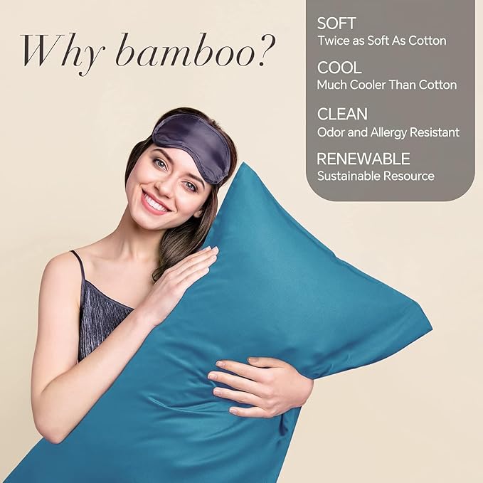 BEDELITE King Size Pillow Cases Set of 2, Rayon Derived from Bamboo, Cooling - Image 2