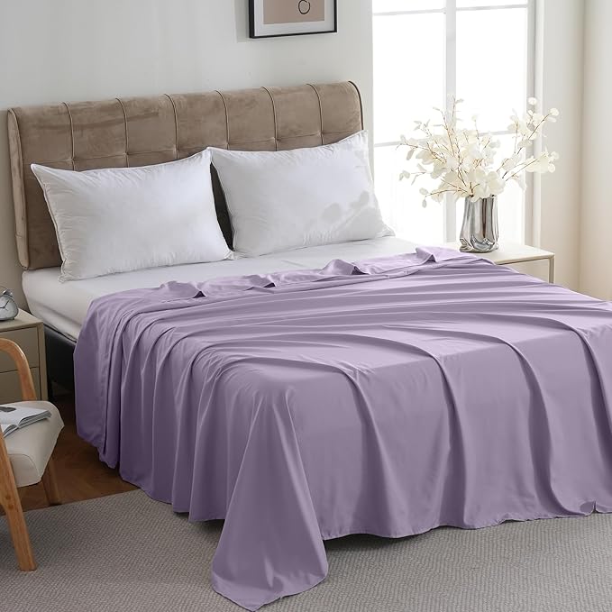 ZPECC Queen Flat Sheet Only 6 Pack, Durable Lavender Top Bed Sheets - Image 2