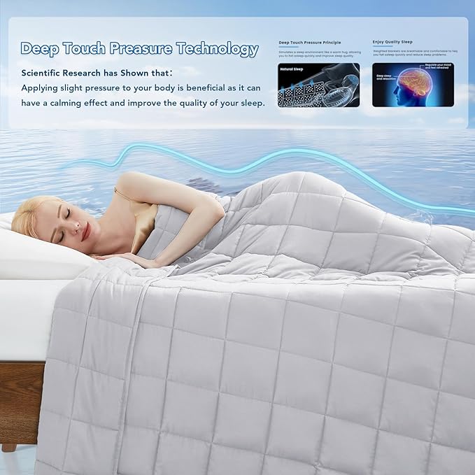 Topcee Weighted Blanket for Adults Queen Size Soft Cooling Heavy Blanket - Image 3