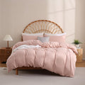 JSD Dusty Pink Duvet Cover Set Queen Size, 3 Piece Duvet Cover by JSD
