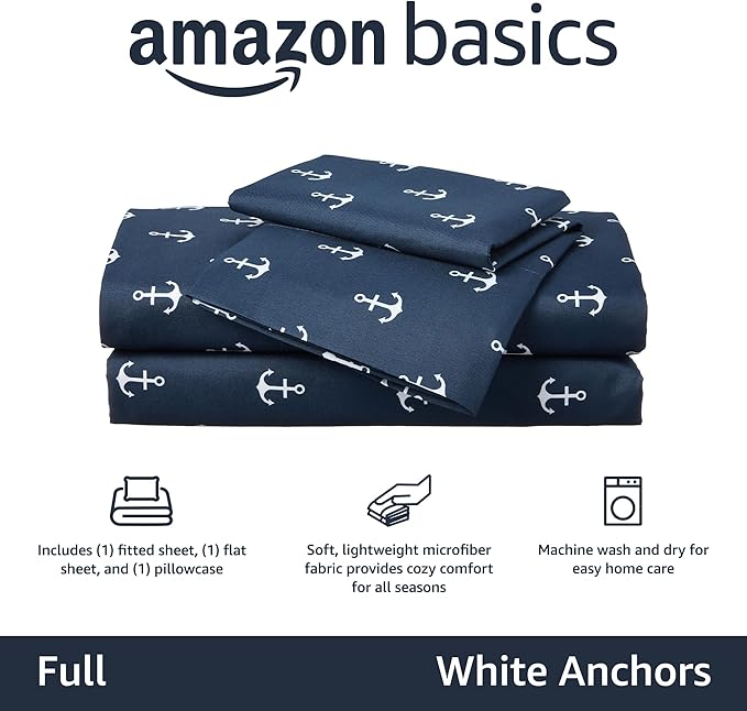 Amazon Basics Kid's Soft, Breathable, Easy-Wash Microfiber 4-Piece Sheet Set - Image 2
