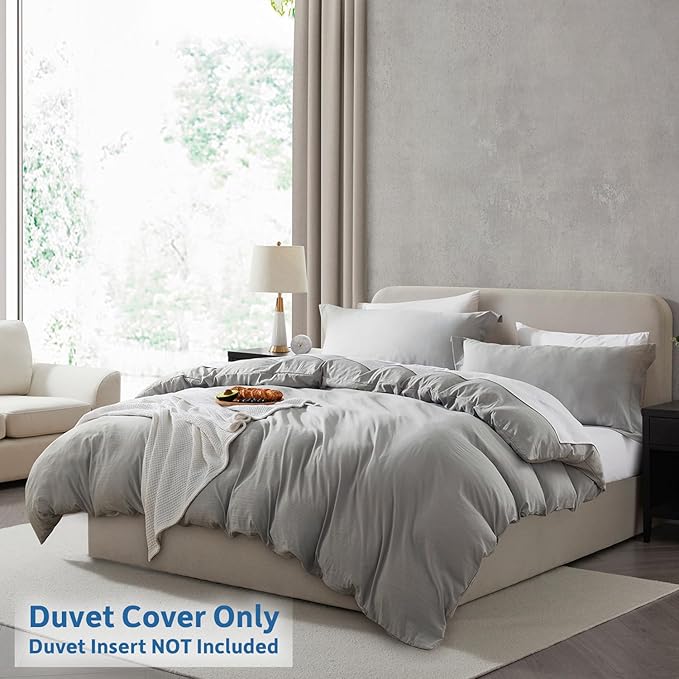 Nestl Light Grey Duvet Cover King Size - Image 2