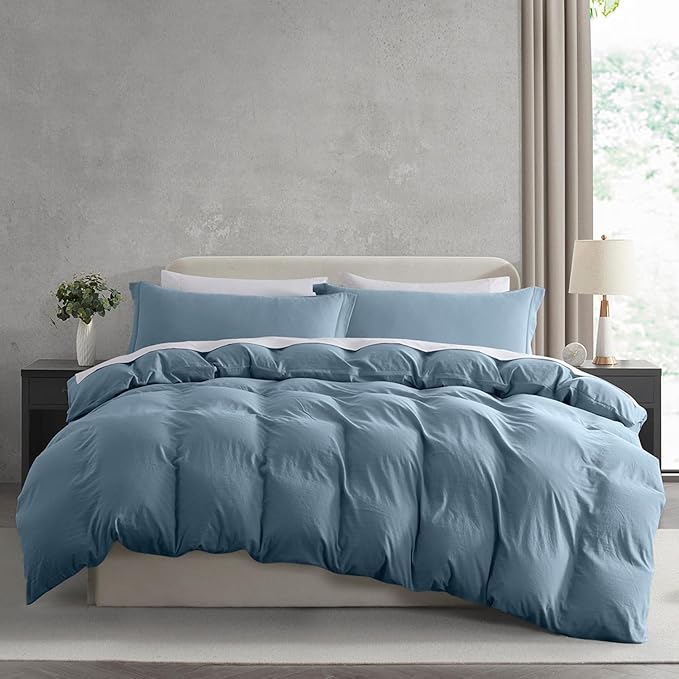 Nestl Stone Blue Duvet Cover Queen Size by Nestl