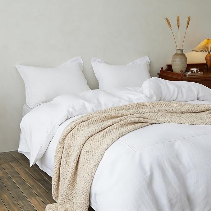 Simple&Opulence 100% Washed Linen Duvet Cover Set 68"x86" - Image 9