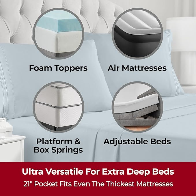 Mellanni Extra Deep Twin XL Sheets - Image 2