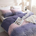 LONAVA Queen Patchwork 3 Pcs Duvet Cover Set, Breathable Soft Microfiber Purple by LONAVA
