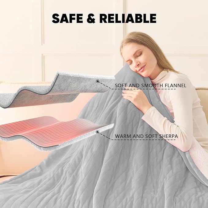 greenoak Heated Blanket Electric Twin 62"X84", Heating Blankets - Image 7