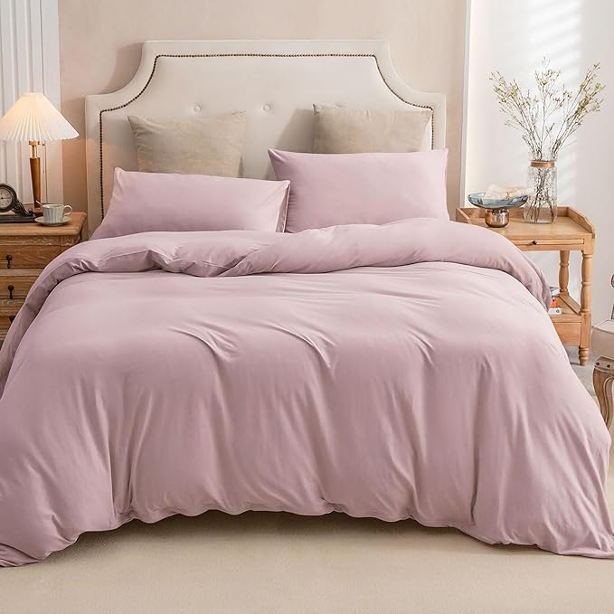 PURE ERA Jersey Knit Duvet Cover Set 100% T-Shirt Cotton Super Soft Comfy 3pc - Image 9