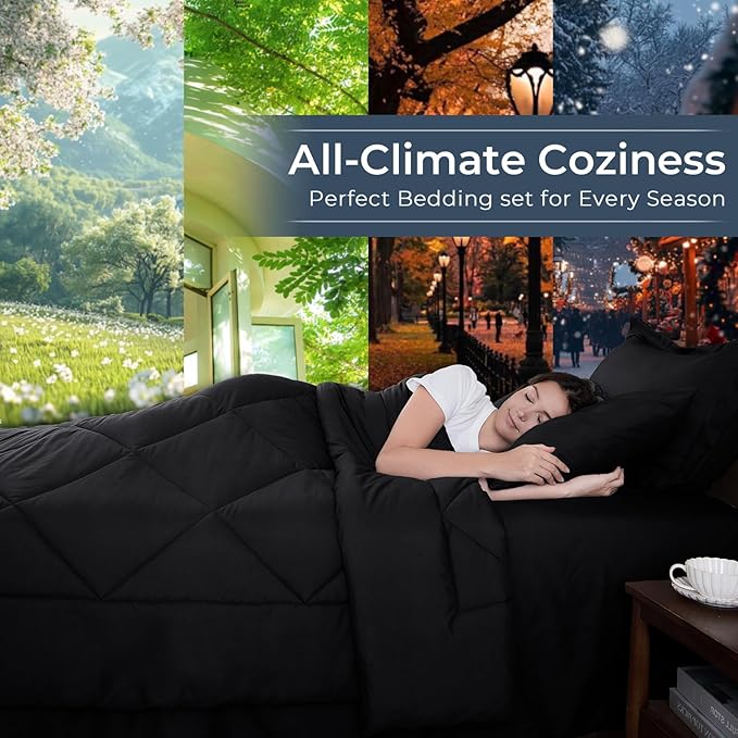 HEVUMYI Black Full Comforter Set - Image 3