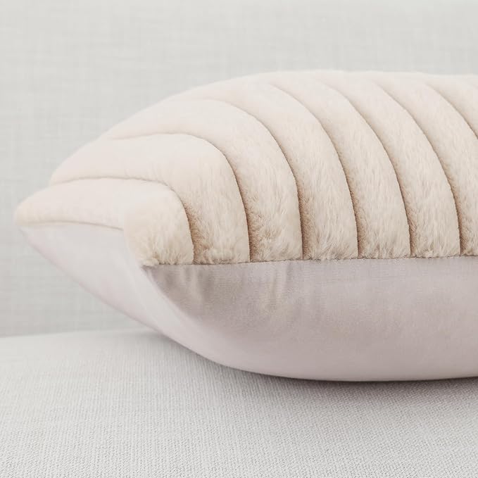 Pallene Faux Fur Plush Throw Pillow Covers 26x26 Set of 2, Luxury Soft Fluffy - Image 7