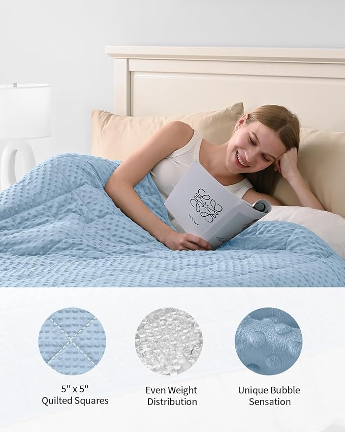 Mr. Sandman Weighted Blanket for Adults, Minky Dots Heavy Blanket for Women - Image 5