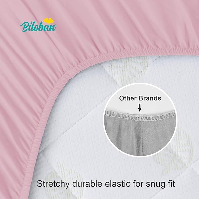 Biloban Crib Sheets Fitted, 2 Pack Crib Sheet Fits - Image 3
