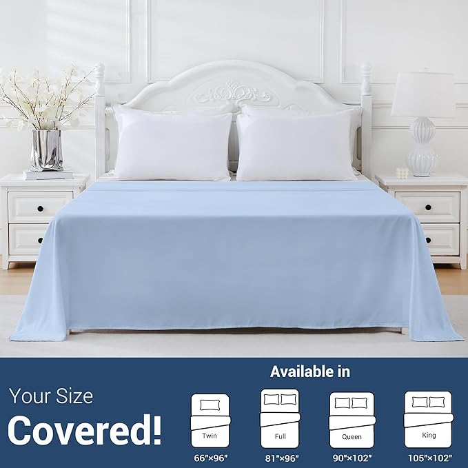 Bulk Queen Flat Sheets Only, 6 Pack Quick Sort Top Bed Sheet, Color-Coded Label - Image 5