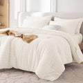 MUXHOMO 7 Pieces California King Comforter Set, Seersucker Bed in a Bag Cal by MUXHOMO