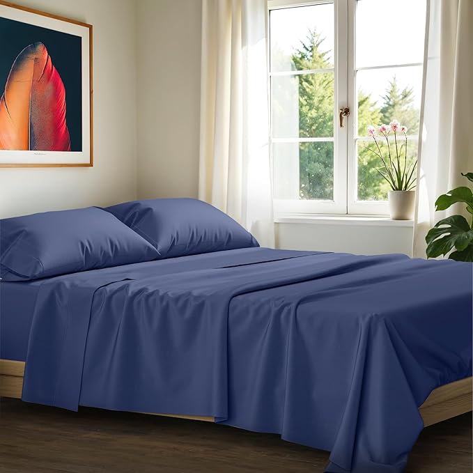 100% Egyptian Cotton Queen Size Sheets Set by AshtonSheets
