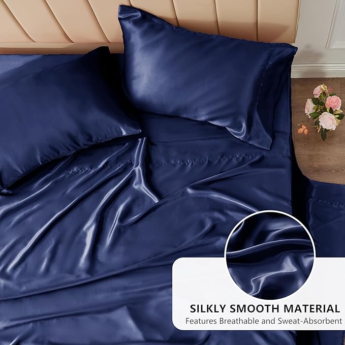 CozyLux Satin Sheets Twin Sheet Set - Image 3