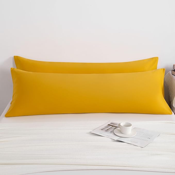 NTBAY 2-Pack Body Pillowcases, 20x54 inches, Ginger Yellow, Fade Resistant - Image 4
