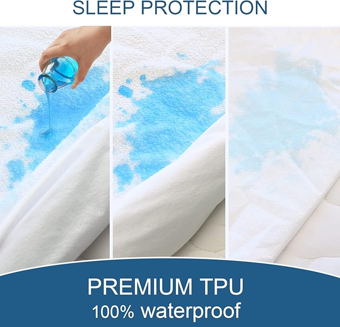 California King Mattress Protector 100% Waterproof & Noiseless & Soft & - Image 4